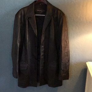 ALBERT LIPON mens black leather jacket.